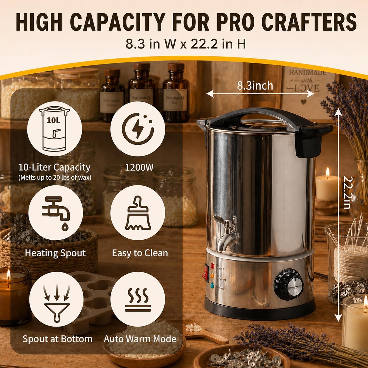 Fundidor de Cera de 10L para F - Candle Making Tempe reseña y precio